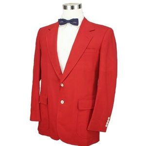 Vtg 80s Mens 42R Sports Coat Bright Red 2 Button